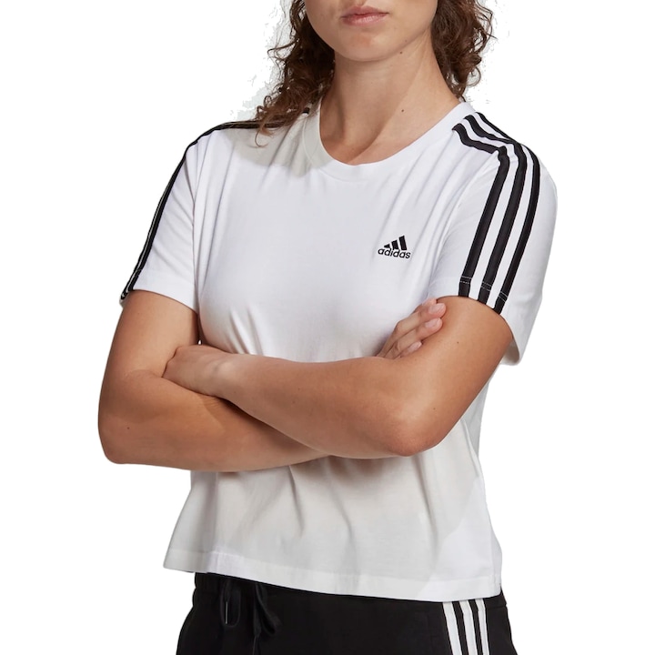 Тениска Adidas Essentials Loose 3-Stripes Cropped 26387 - eMAG.bg