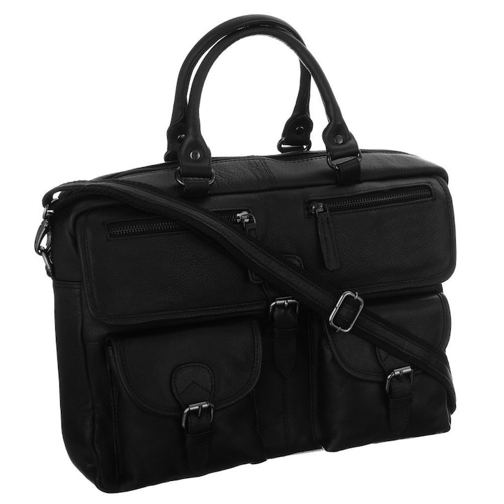 Чанти и Раници за Лаптоп – Класация Най-Добрите Унисекс чанта за лаптоп Естествена кожа 14 инча Черна - eMAG.bg