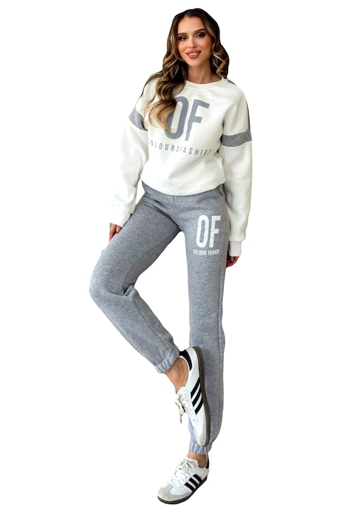 FY FashionForYou — пълен преглед на дамски анцузи и спортни комплекти: модели, характеристики и линкове Закачлив OF спортен ватиран комплект с качулка и панталон с щампа - eMAG.bg