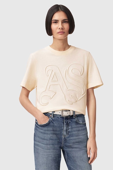 AllSaints Тениска с овално деколте и бродирано лого