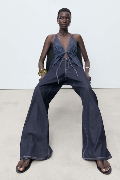 Mango Разкроени дънки със средна талия