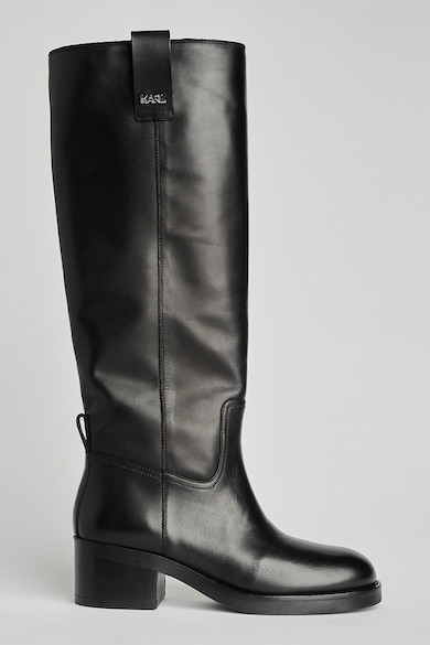 Karl Lagerfeld Кожени ботуши с масивен ток