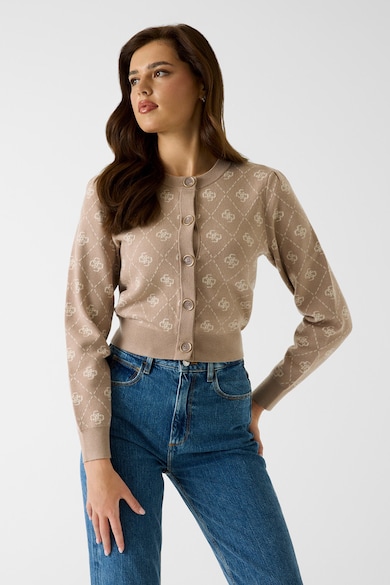 GUESS Къса жилетка с вълна с монограм