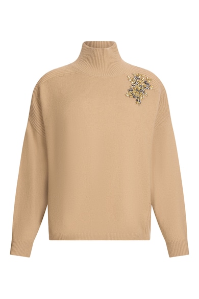 Liu Jo Вълнен пуловер с отвор и декоративни камъни