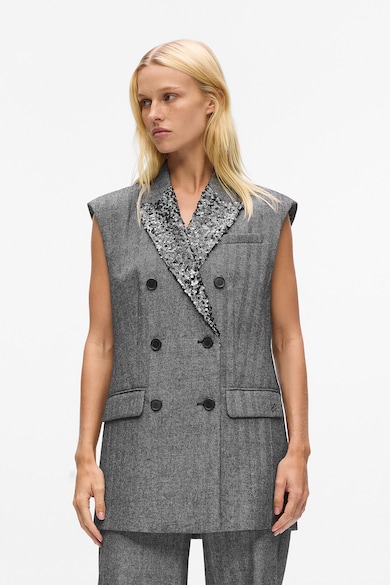 Karl Lagerfeld Елек от туид с ревери с пайети