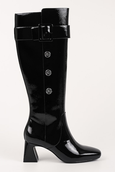 Karl Lagerfeld Високи ботуши от кожа с масивен ток