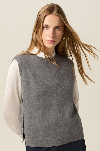 Oltre Плетен елек от вълна и кашмир с овално деколте