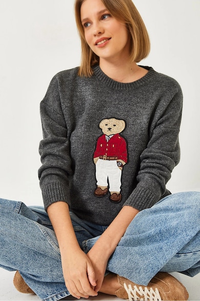 HiCCUP Дамски пуловер  бродиран модел