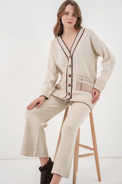 Big Dart Плетен комплект  жилетка с V-образно деколте