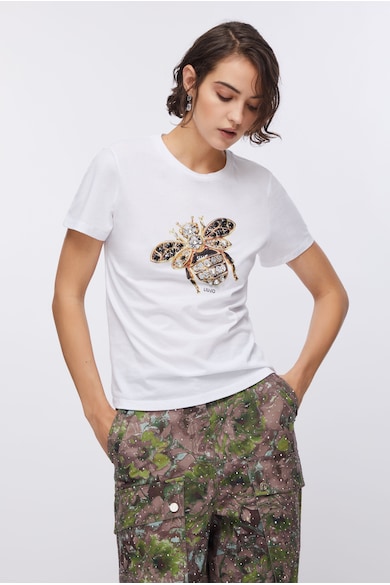 Дамски Пролетни Пуловери: Топ Избори За 2026 Liu Jo Памучна тениска с декоративни камъни