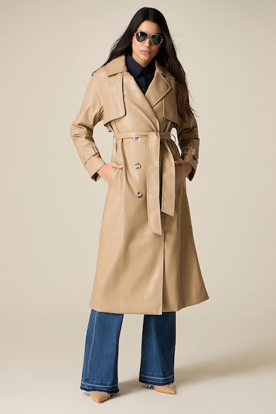 Топ 7 Дамски Палта От Еко Кожа (Веган Алтернатива) Oltre Палто от еко кожа с джобове встрани