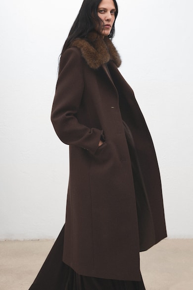 Mango Дълъг тренч с вълна