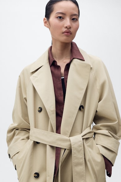 Mango Тренч с памук с ръкави реглан