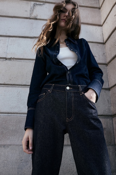 Топ 8 Дамски Дънки За Работа И Офис (Елегантни И Удобни) Mango Дънки с прав крачол и навит подгъв