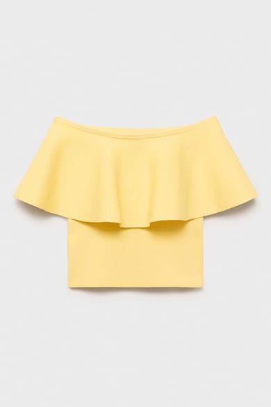 Mango Тениска с голи рамене и набирания