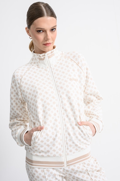 GUESS Суитшърт с монограм и цип със средновисока яка