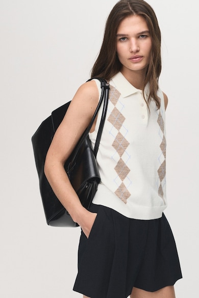 Mango Десениран пуловер без ръкави