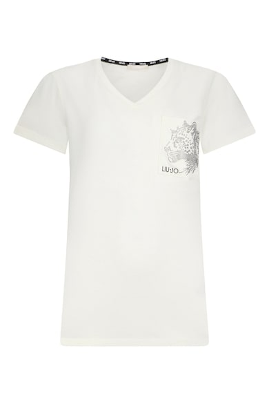Liu Jo Шпиц тениска с декоративни камъни