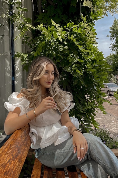 Nympha Clothing Топ с къдрички и квадратно деколте Belle