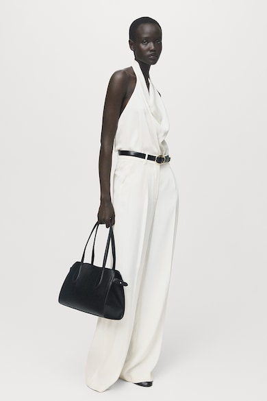 Подбрахме За Вас 12 Елегантни Сатинирани Дамски Блузи За Офиса И Вечеря Mango Сатинирана блуза с драпирано деколте