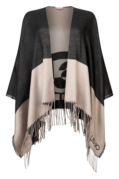 Liu Jo Пончо с ресни и цветен блок