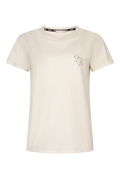 Liu Jo Тениска с лого от декоративни камъни