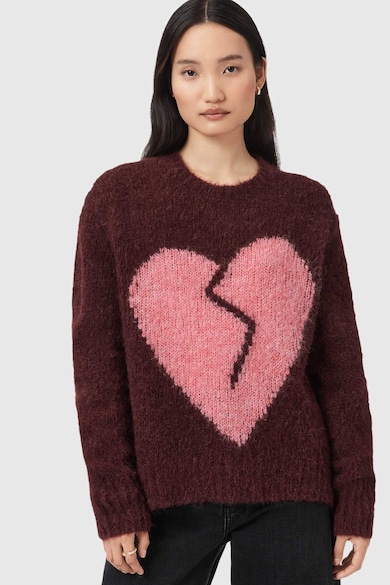 AllSaints Пуловер Luv с вълна и принт