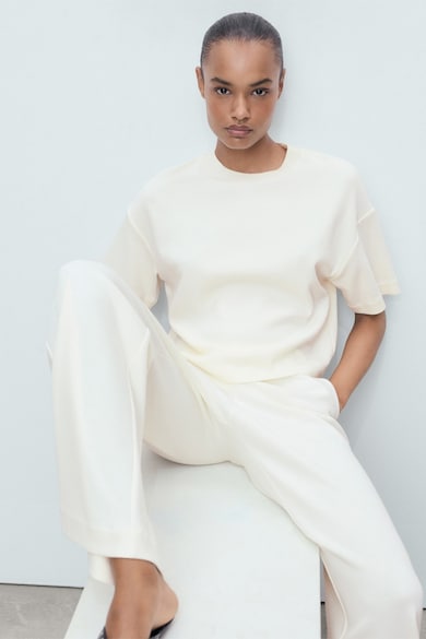 Mango Тениска с паднали ръкави