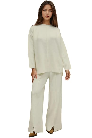 Топ Дамски Плетени Комплекти За Студените Месеци — Топ Марки И Модели HiCCUP Комплект дълъг пуловер и широки панталони