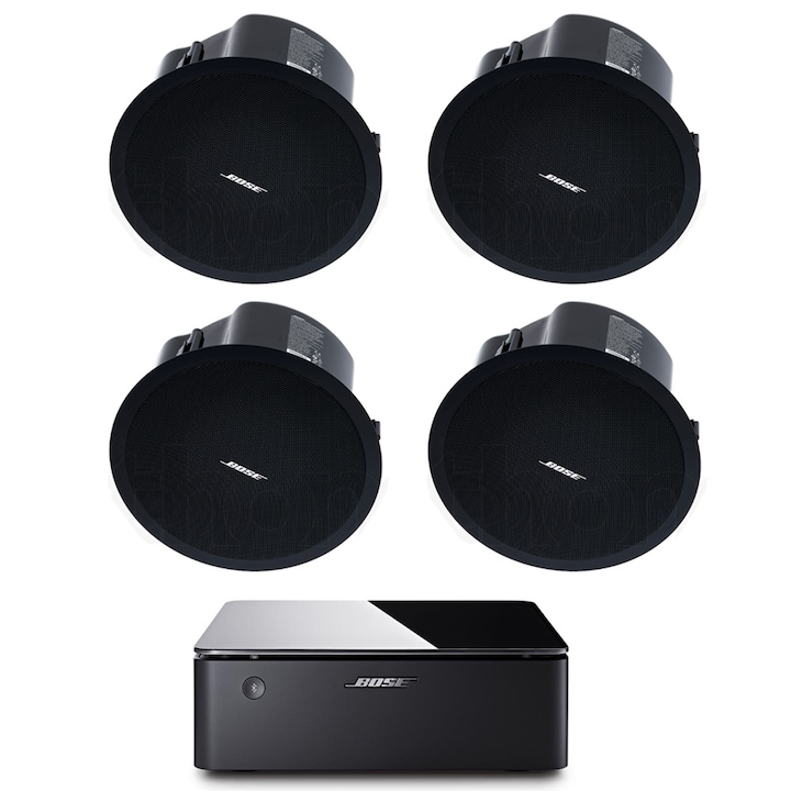 Аудио система с черни таванни високоговорители Bose FS4CE и Bose Music Amplifier