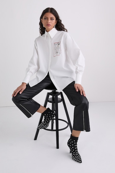 Karl Lagerfeld Уголемена риза с принт на гърба