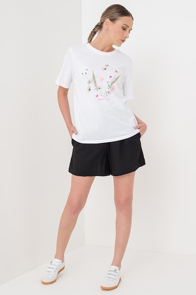 Pieces Тениска от органичен памук с овално деколте