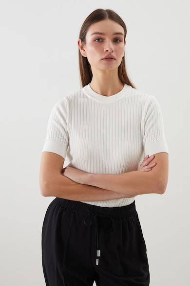 LC WAIKIKI Рипсен пуловер с къси ръкави