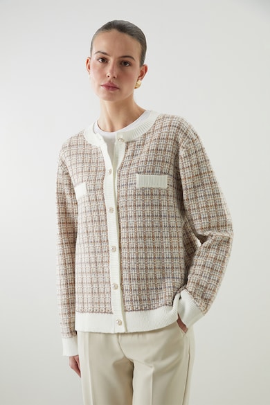 LC WAIKIKI Плетена жилетка с овални перлени копчета