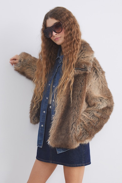 LC WAIKIKI Късо палто от еко пух с цип