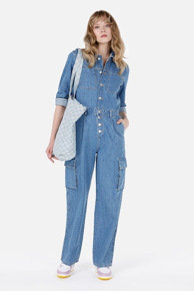 COLIN'S Дънков гащеризон с широк крачол и джобове с капаче