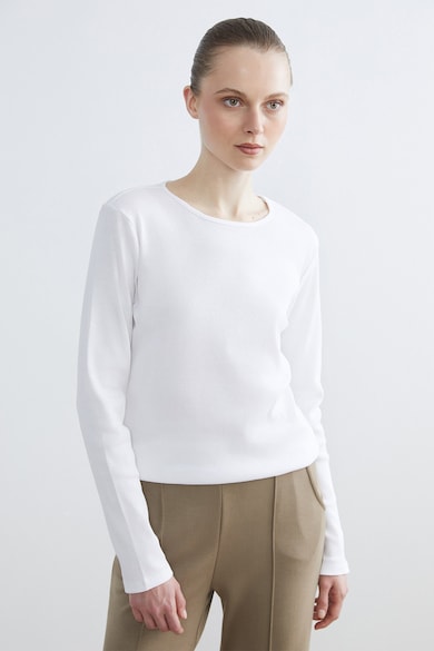 Топ 10 Дамски Базови Бели Блузи И Тениски Под 20 € LC WAIKIKI Блуза с овално деколте