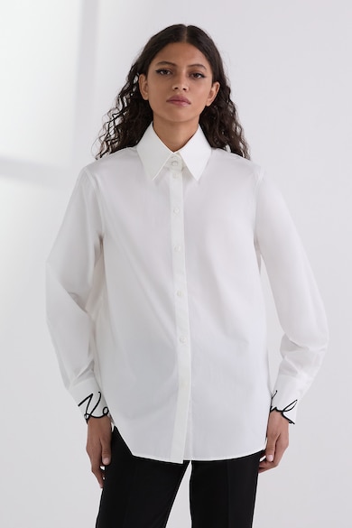 Karl Lagerfeld Риза с бродирано лого на маншетите