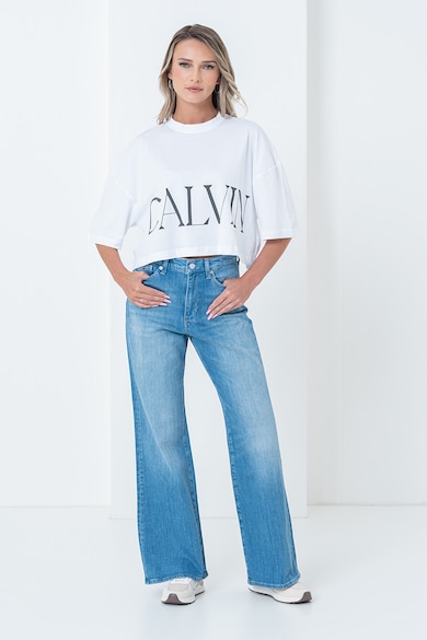 CALVIN KLEIN JEANS Уголемена къса памучна тениска