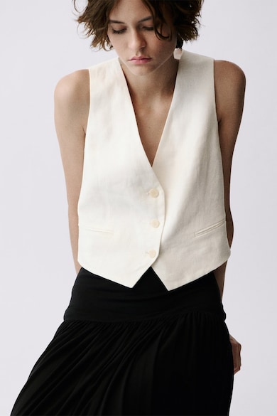 Mango Ленен шпиц елек