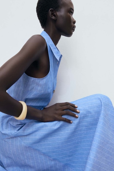 Mango Миди рокля с лен