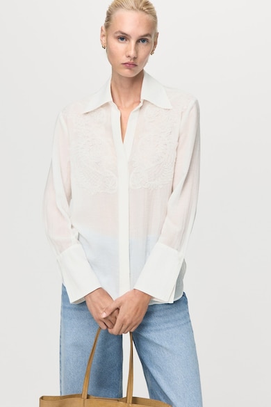 Mango Бродирана риза с лиосел