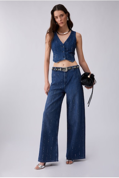 Liu Jo Широки дънки с декоративни камъни