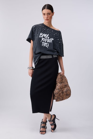 Liu Jo Памучна тениска с надпис