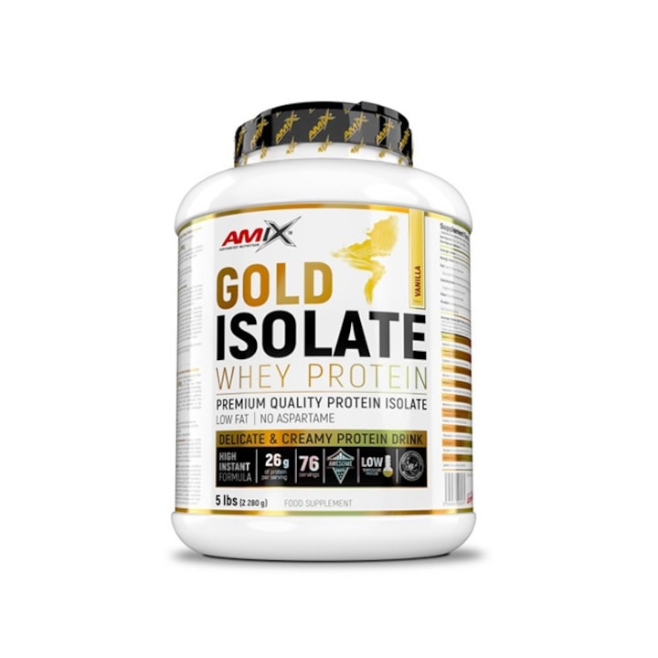 Хранителна добавка Amix Gold Whey Protein Isolate Chocolate 2.270 кг - eMAG.bg