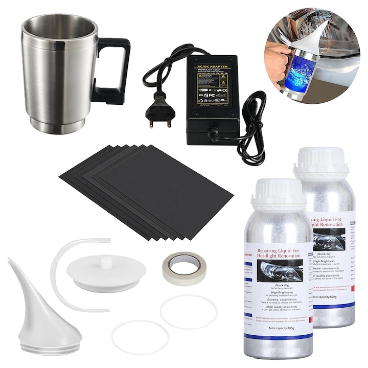 Комплект за възстановяване на фарове на полимерна основа с електрическа кана