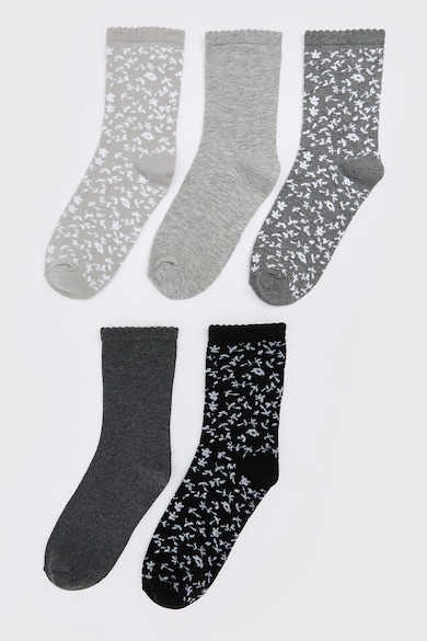 LC WAIKIKI Къси чорапи с флорална шарка и без шарка - 5 чифта