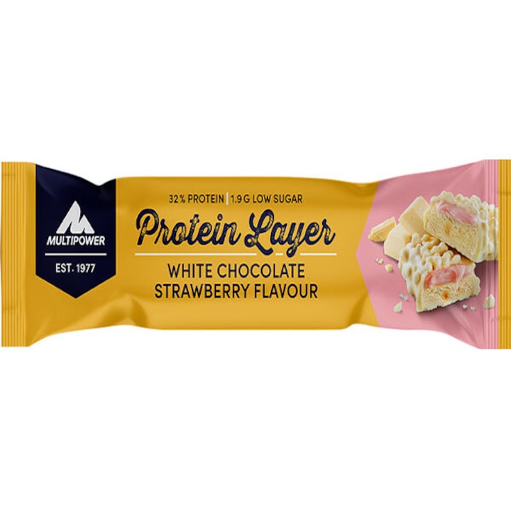 Протеинов бар Baton Protein Layer 50g Multipower - Бяла ягода - eMAG.bg