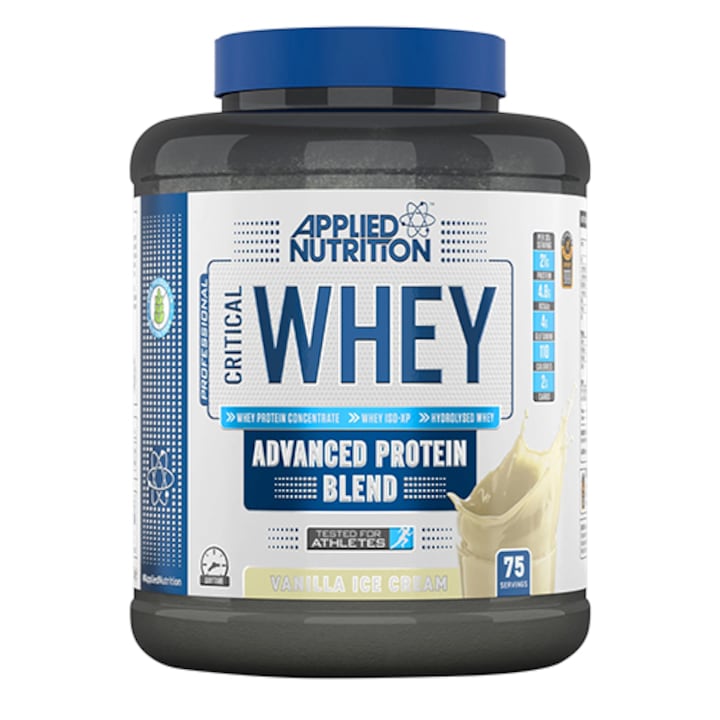 Топ 7 Най-Добрите Премиум Суроватъчни Протеини За 2026 Суроватъчен протеин Applied Nutrition Critical WHEY Vanilla Ice Cream