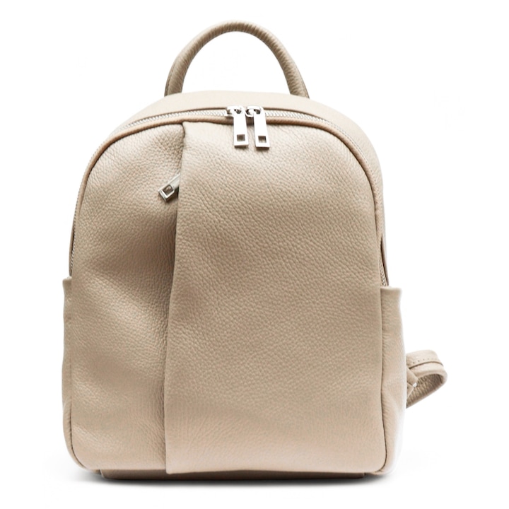 Най-Добрите Moranti Чанти И Раници В България Бежова раница Rocco-M от естествена кожа за жени - eMAG.bg